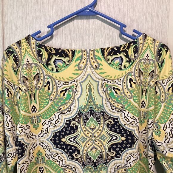 NWOT. Charter Club Women’s L Nylon & Spandex Print 3/4 Sleeve Top - Picture 8 of 9
